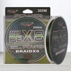 Шнур BoyaBy Power Braid PE X8, 300м, 0,25мм